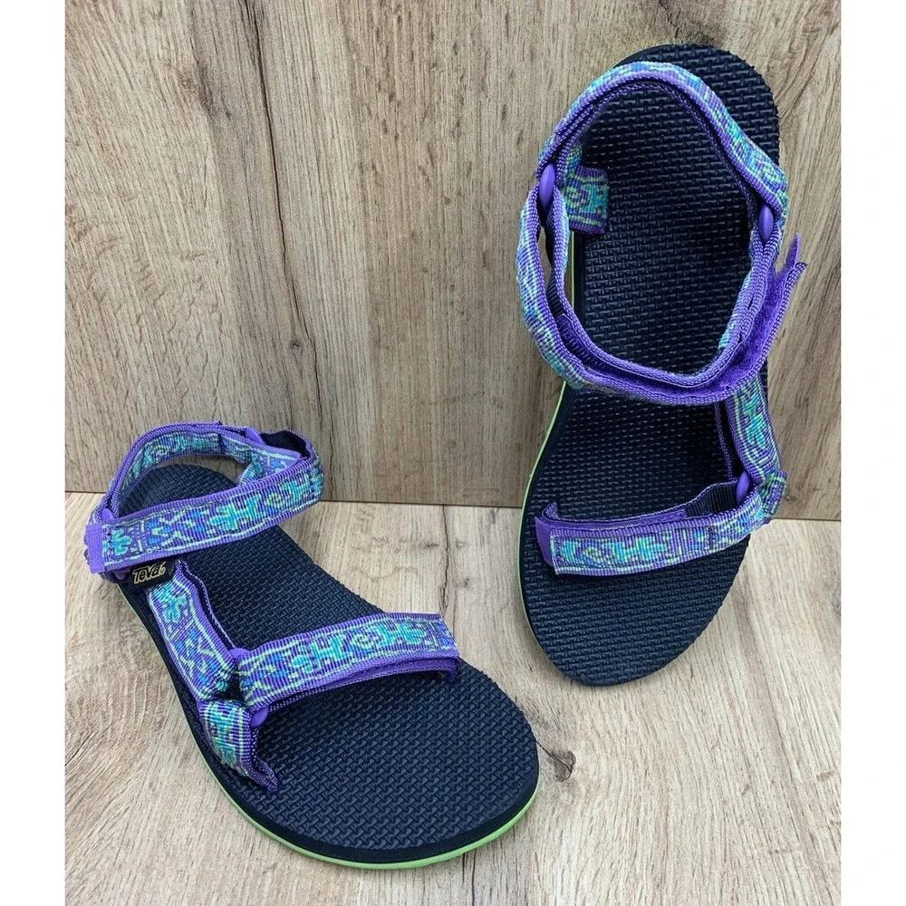 Teva Original Universal Sandals Women US 8 Purple Green Sport Hiking Water Shoes